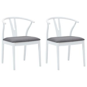 vidaXL Silla de comedor 2 pcs y gris Madera de Caucho S&oacute;lido