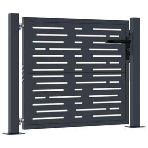 vidaXL Puerta de jard&iacute;n antracita 100x75 cm de acero con dise&ntilde;o cuadrado