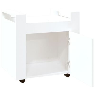 vidaXL Carrito de escritorio madera contrachapada blanco 60x45x60 cm