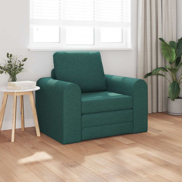 vidaXL Sof&aacute; cama Verde oscuro 98 x 71 x 83 cm tela