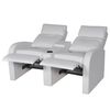vidaXL Sill&oacute;n reclinable con 2 plazas de cuero artificial blanco