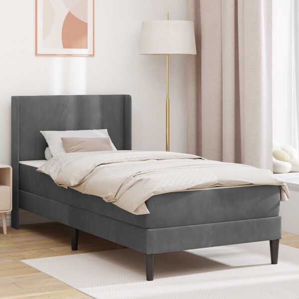 vidaXL Estructura de cama Gris oscuro 80 x 200 cm Terciopelo