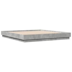 vidaXL Estructura de cama madera de ingenier&iacute;a gris hormig&oacute;n 200x200cm