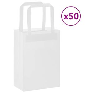 vidaXL Bolsas de papel con asas 50 uds blanca 15x8x21 cm