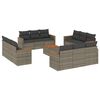 vidaXL Set sof&aacute;s de jard&iacute;n con cojines 13 piezas rat&aacute;n sint&eacute;tico gris