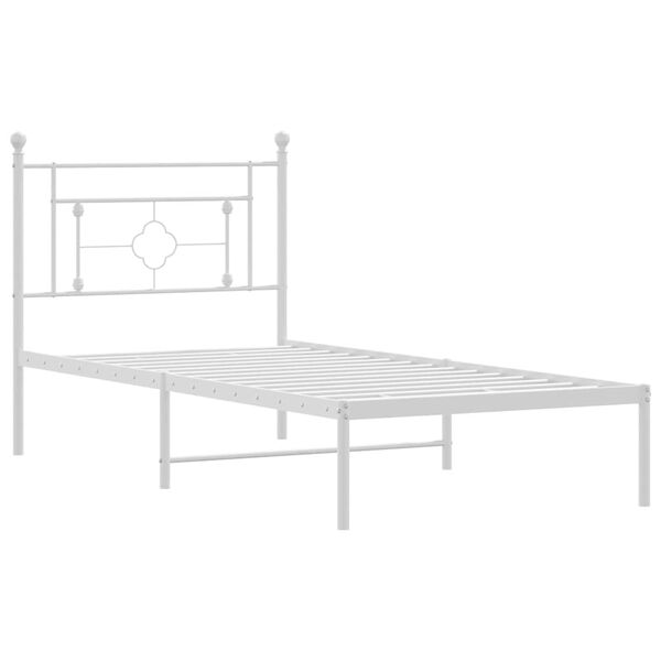 vidaXL Estructura cama sin colchón con cabecero metal blanco 100x200cm