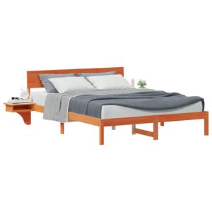 vidaXL Estructura de cama con cabecera Marr&oacute;n cera 160 x 200 cm