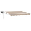 vidaXL Toldo manual retr&aacute;ctil con LEDs Beige y Blanco 3,5 x 2 m