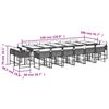 vidaXL Set de muebles jard&iacute;n 17 pzas con cojines rat&aacute;n sint&eacute;tico negro