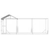 vidaXL Perrera de exterior con techo acero galvanizado plata 6x2x2,5 m