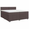 vidaXL Cama box spring con colch&oacute;n Marr&oacute;n Oscuro 200 x 200 cm Tela