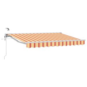 vidaXL Toldo Retr&aacute;ctil El&eacute;ctrico Amarillo, Naranja y 2,5 x 2 m