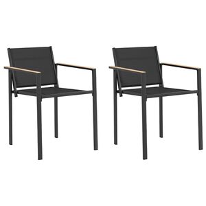 vidaXL Sillas de jard&iacute;n 2 uds. Negro y Antracita Tela Textilene