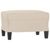 vidaXL Sill&oacute;n con taburete tela de microfibra crema 60 cm