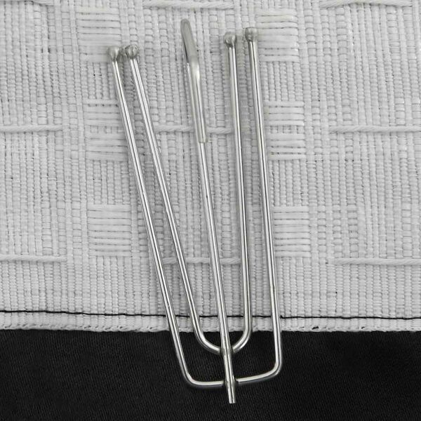 vidaXL Cortina opaca con ganchos look de lino negro 290x245 cm