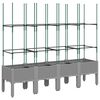 vidaXL Jardinera con enrejado PP gris claro 160x40x142,5 cm