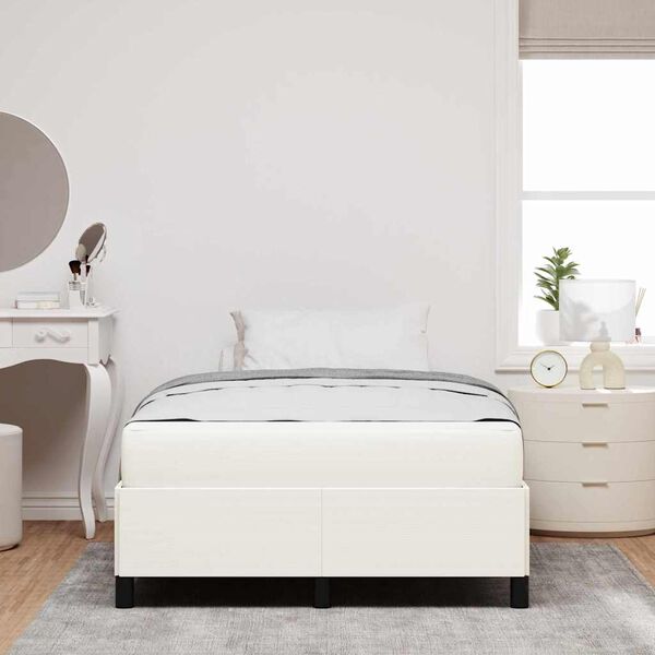 vidaXL Estructura de cama con colch&oacute;n Crema 120 x 190 cm tela