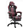 vidaXL Silla gaming con reposapi&eacute;s cuero sint&eacute;tico color vino tinto