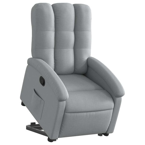 vidaXL Sill&oacute;n reclinable elevable de tela gris claro