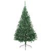 vidaXL Medio árbol de Navidad artificial con soporte PVC verde 180 cm