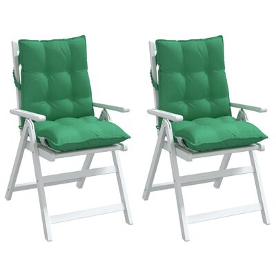 vidaXL Cojines para silla con respaldo bajo 2 uds tela Oxford verde