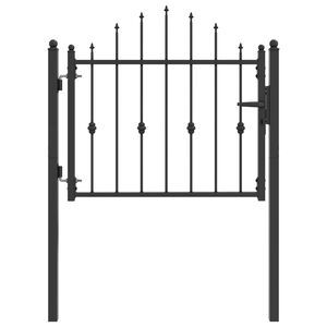 vidaXL Puerta de cerca ASTEN 100 x 75 cm Metal Negro Con cerradura