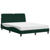 vidaXL Cama con colch&oacute;n terciopelo verde oscuro 120x200 cm