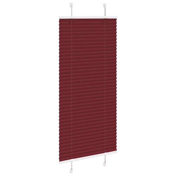 vidaXL Estor Plisado rojo burdeos 55x100 cm Tela Ancho 54,4 cm