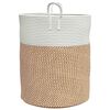 vidaXL Cesta de almacenaje algodón marrón y blanco Ø38x46 cm