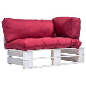 vidaXL Sof&aacute; de jard&iacute;n de palets cojines rojos madera de pino