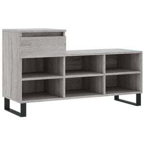 vidaXL Mueble zapatero madera contrachapada gris Sonoma 102x36x60 cm
