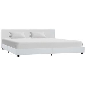 vidaXL Estructura de cama de cuero sint&eacute;tico blanco 180x200 cm