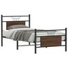 vidaXL Estructura de cama sin colch&oacute;n madera marr&oacute;n roble 90x200 cm