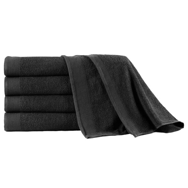 vidaXL Set de toalla de baño 5 uds algodón 450 gsm 100x150 cm negro
