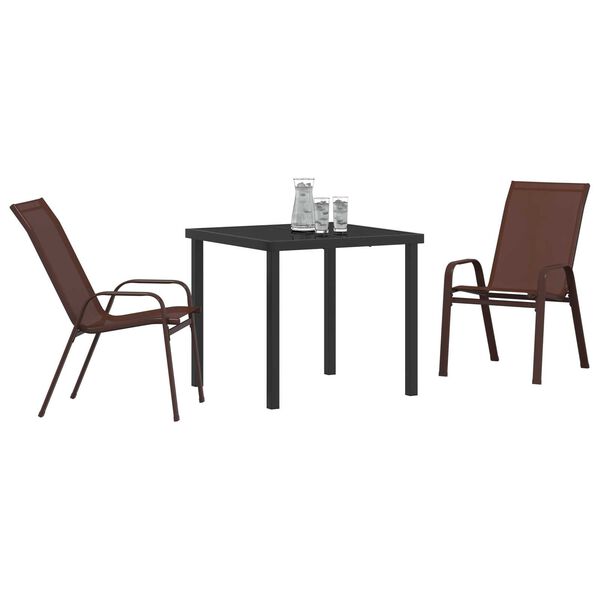 vidaXL Conjunto de Comedor de Jard&iacute;n 3 pcs Marr&oacute;n y Negro
