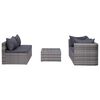 vidaXL Set de muebles de jardín 9 pzas y cojines ratán sintético gris