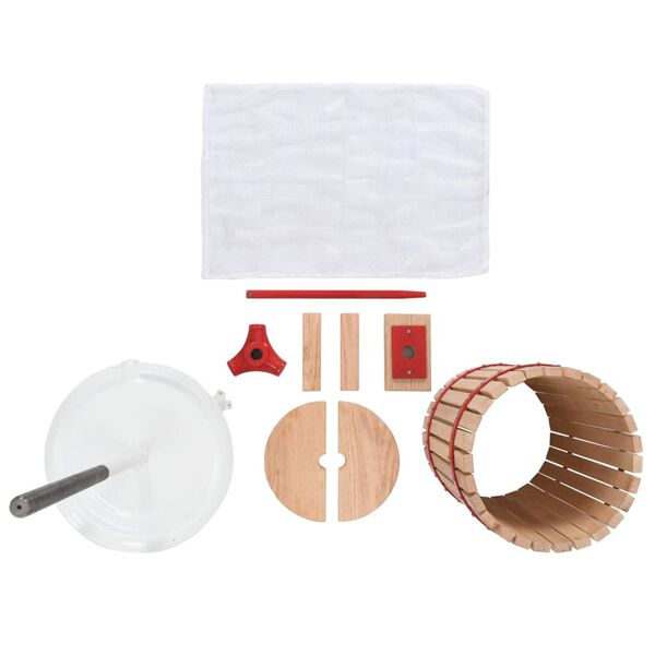 vidaXL Prensa de vino y fruta con pa&ntilde;o de tela 30 L madera de roble