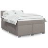 vidaXL Cama box spring con colch&oacute;n tela gris taupe 160x200 cm