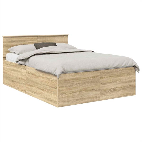 vidaXL Estructura de cama con cabecera Roble Sonoma 150 x 200 cm