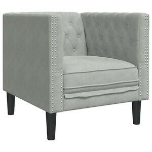 vidaXL Sof&aacute; Gris Claro 74,5 x 71 x 70,5 cm Terciopelo