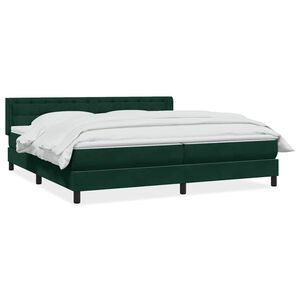 vidaXL Cama box spring con colch&oacute;n terciopelo verde oscuro 180x220 cm