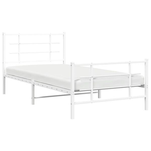 vidaXL Estructura cama sin colch&oacute;n con estribo metal blanco 107x203 cm