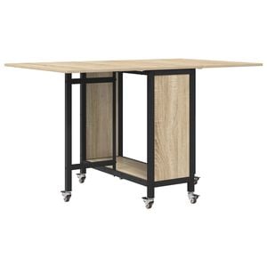 vidaXL Mesa de comedor plegable con ruedas 130 x 80 x 76,5 cm acero PB