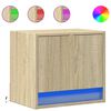vidaXL Mesita de noche de pared con luces LED roble Sonoma