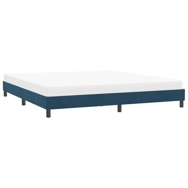 vidaXL Estructura de cama sin colch&oacute;n terciopelo azul oscuro 180x210cm