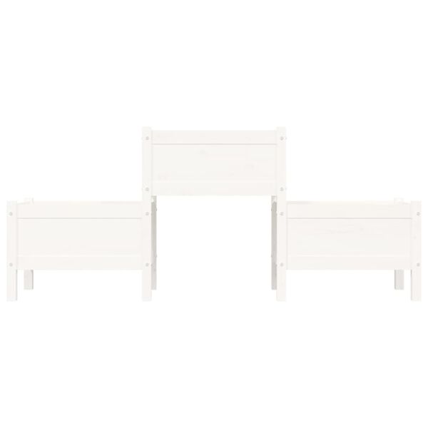 vidaXL Jardinera de madera de pino maciza blanca 178,5x44x75 cm
