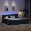 vidaXL Cama con almacenamiento y LED con LED Azul 200 x 200 cm tela