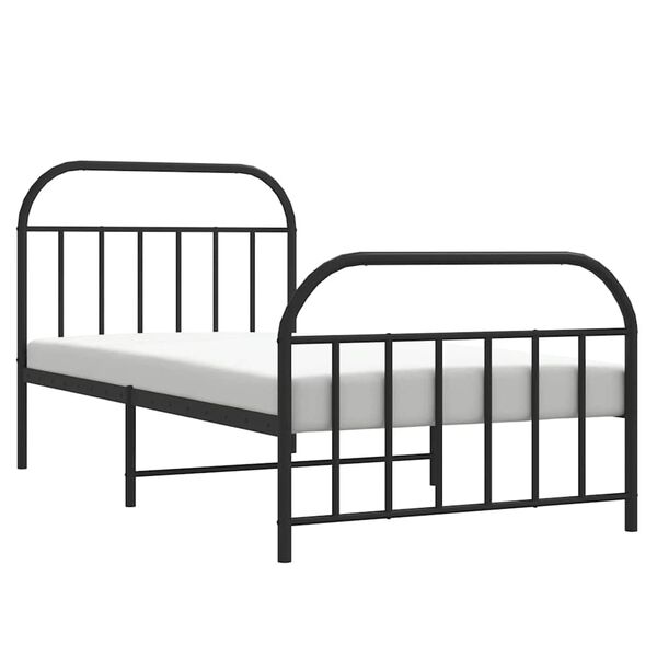 vidaXL Estructura cama sin colch&oacute;n con estribo metal negro 100x190 cm