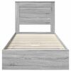 vidaXL Cama con almacenamiento con cabecera Gris Sonoma 90 x 200 cm