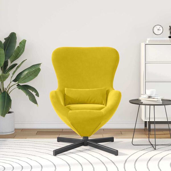 vidaXL Sillón huevo Amarillo 63 x 73 x 90 cm Terciopelo
